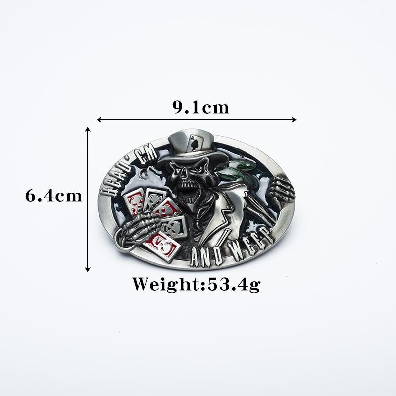 Alloy Belt American Skeleton Playing Card Modeling Belt Fashion Trend Personalized Western Denim Belt