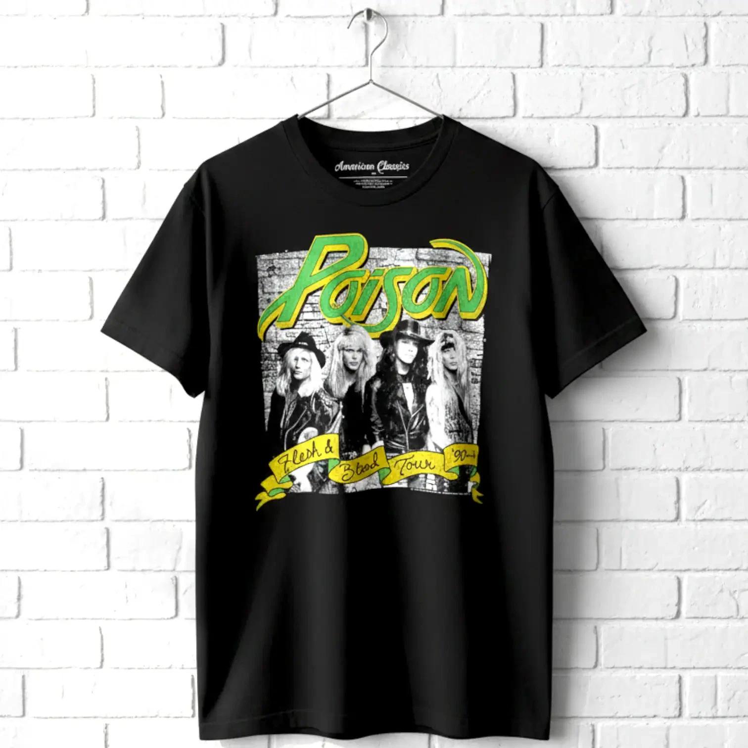 Poison Flesh & Blood Tour 90 s Men s T Shirt XL