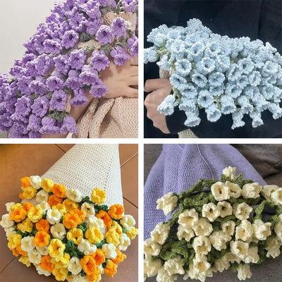 Couverture Fleur Crochet Fait Main Bouquet de Roses Couverture Majalis Plaid 0.8M/1.1M Décoration Couverture Maison L4G4