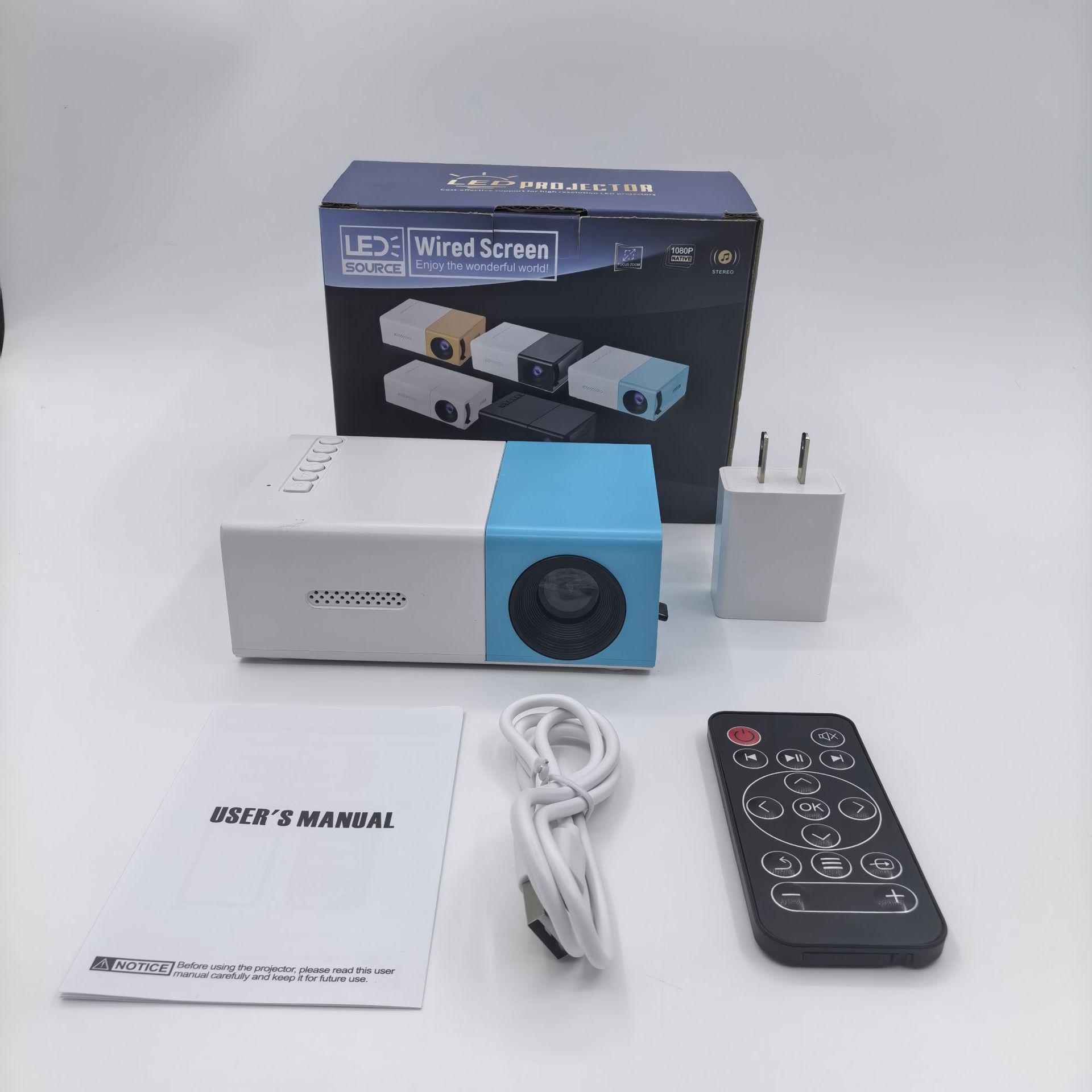 

YG300S USB Мікро Міні LED Портативний Домашній Проектор - Жовтий та Білий 5V AU Plug + 16-language Manual