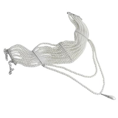 Fashionable Pearls and Tassels Fashion Necklace In Gold Tone for Trendy Student and Office Ladies Stylish Outfits