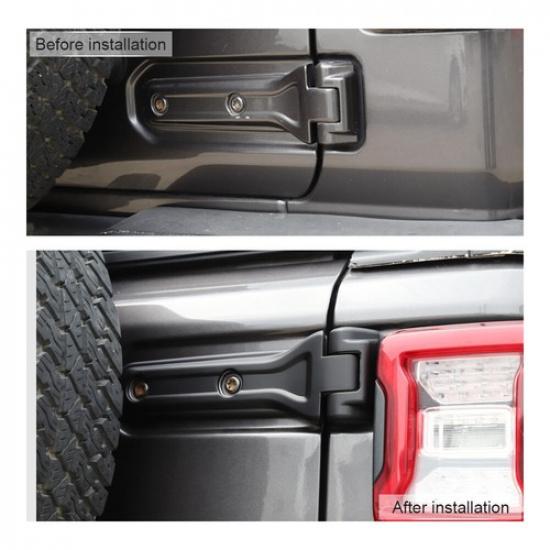 Mattschwarze Heckklappentürscharnier-Blendenabdeckung für Jeep Wrangler JL 2018+