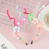 Cute Rainbow Balls Flower Hair Bands Princess Headband Sweet Plush Head Hoop Baby Girls Headwear Accessories