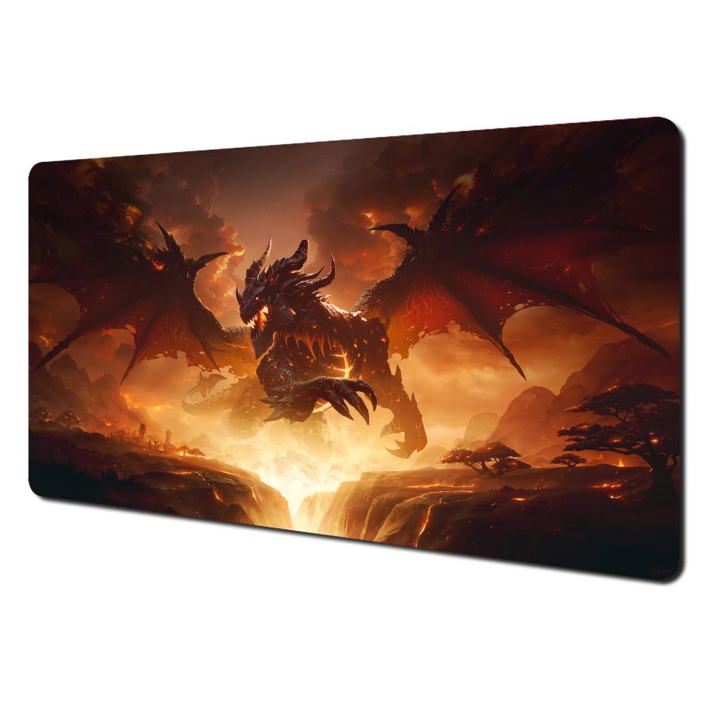 Magische Riesen-Feuerdrachen-Mauspad Schreibtischmatte XXL Gaming-Matte Gamer PC-Zubehör Tastatur-Erweiterungsmatte Gummi Anti-Rutsch