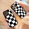 Black And White Chessboard Pattern PC+TPU Phone Case For Iphone 17 Air 16 15 14 13 12 11Pro Max Hard Plastic