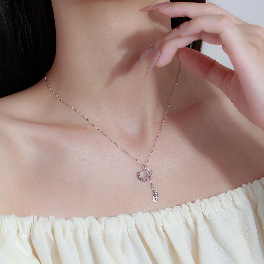2025 Valentine's Fu Lu Gourd Pure Silver Chalcedony Pendant Necklace for Women