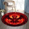 Lebendiger Roter Drache Runder Teppich – Anti-Rutsch-Fußmatte im Fantasy-Thema mit feurigem Design, Perfekt für Schlafzimmer, Wohnzimmer, Arbeitszimmer