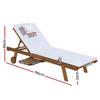 Loungers Gardeon 2 Piece Sun Lounge Wooden Lounger Outdoor Furniture Day Bed Wheel Patio White
