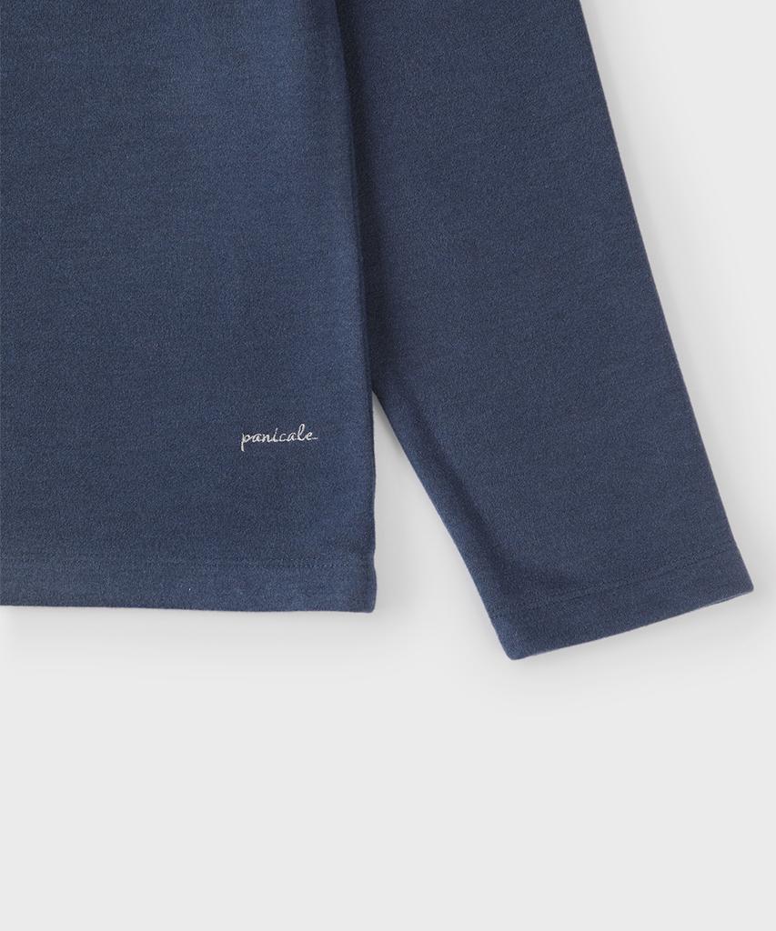 PANICALE Navy Soft Color Block Round T-Shirt