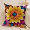 Beautiful flowers fashion Cushion Cover Silky Short Plush Invisible Zipper Dustproof Sofa Pillow Case for Home Decor