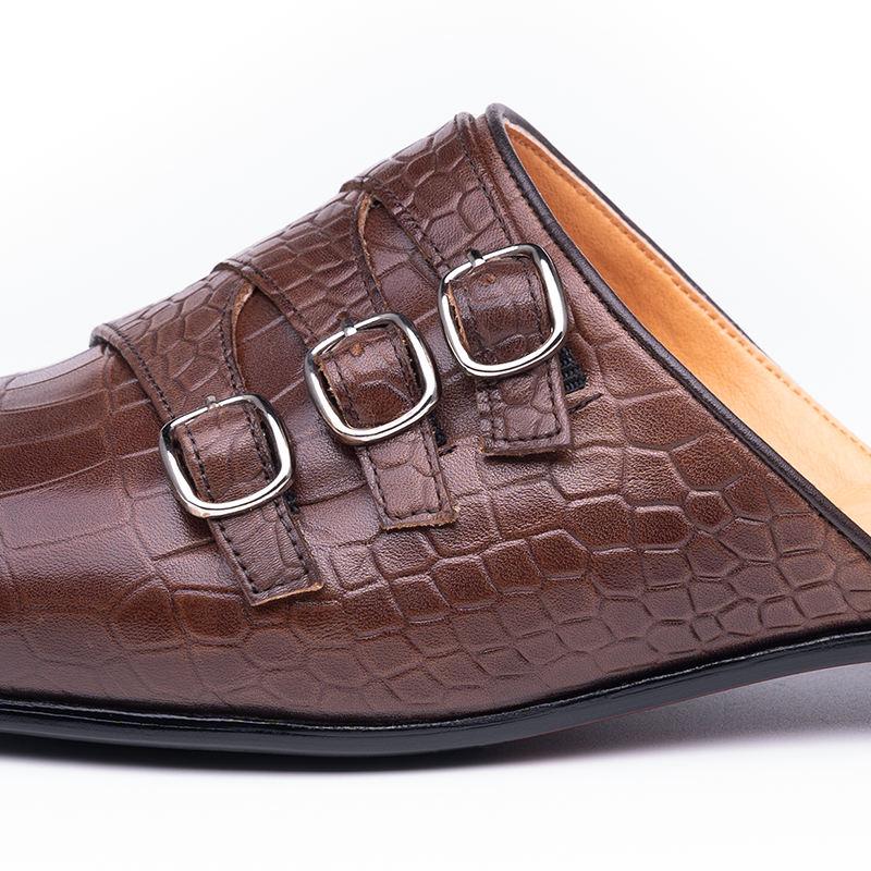 Fashion Trendy Men Slipper Summer Loafers Genuine Cowhide Leather No-Slip Breathable Comfortable Beach Designer Handmade Sandal Man Shoe