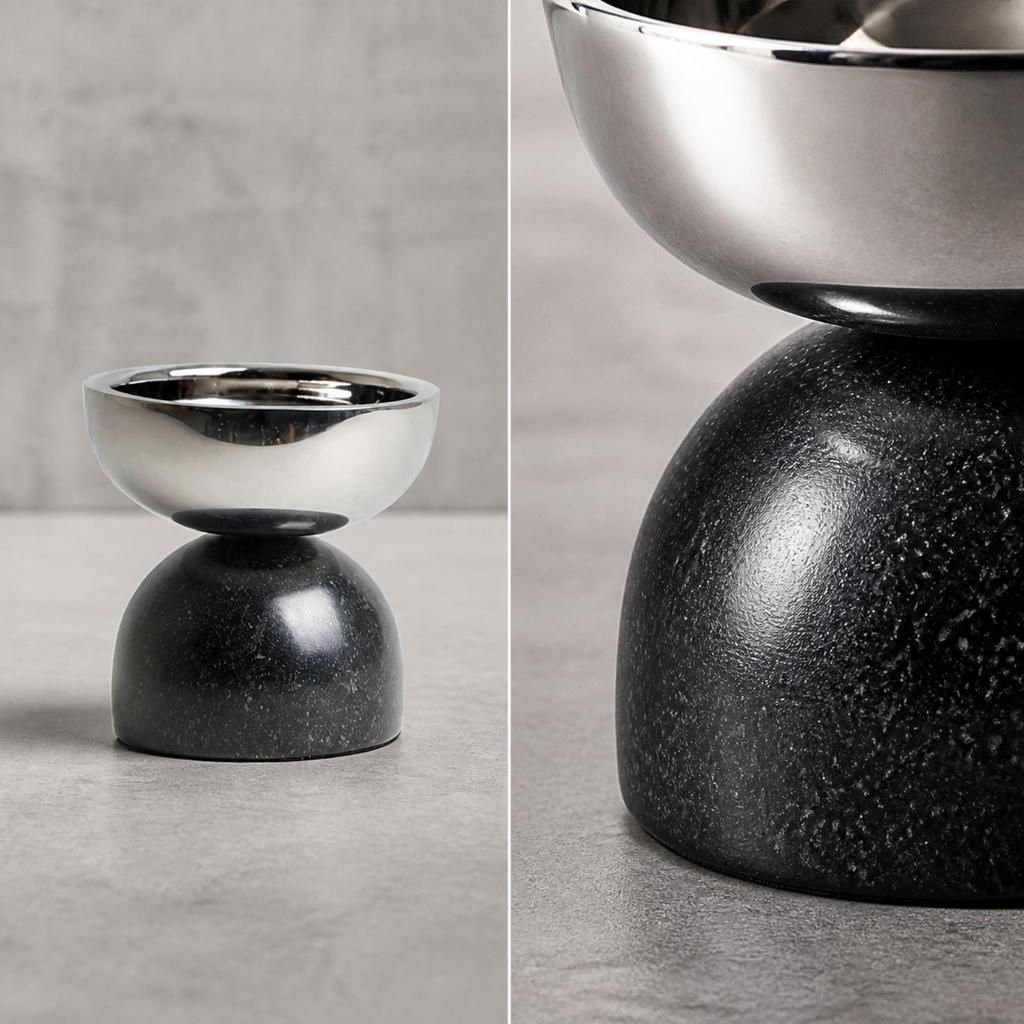 Modern Decorative Candle Holder Compact with Marble Base Sturdy