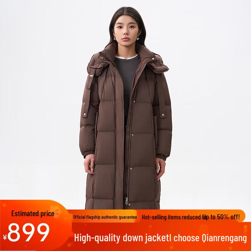 

Женский зимний пуховик Qiurengang 2025 с капюшоном, удлиненный, Y309168Y S