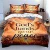 God's Hands Peaceful Bedding Set Bedding Set (1 Duvet Cover, 2 Pillowcases, Duvet Not Included)