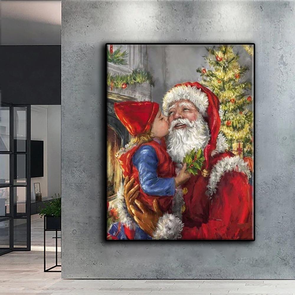 5D DIY Diamond Embroidery Christmas Tree Santa Snowman Diamond Painting Mosaic Home Decoration