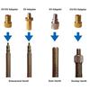 With An Organiser Box Bike Valve Adaptor Yellow Copper