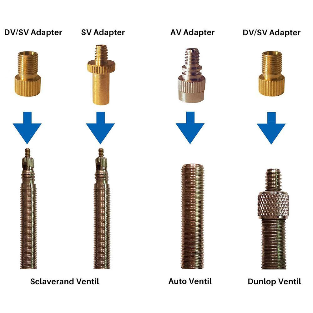 With An Organiser Box Bike Valve Adaptor Yellow Copper
