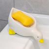 Self-Draining Duck Soap Dish with Drainage Holes Plastic Soap Sponge Holder Non-Slip Soap Tray Saver for Bathroom Kitchen Sink