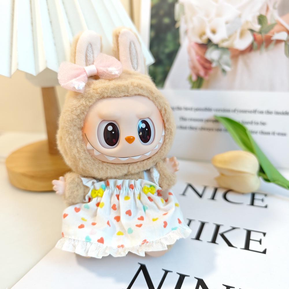 

Лабубу Свадебное платье Виниловый брелок-сюрприз: Поколения Один, Два, Три Наряжаются 15cm Pendant