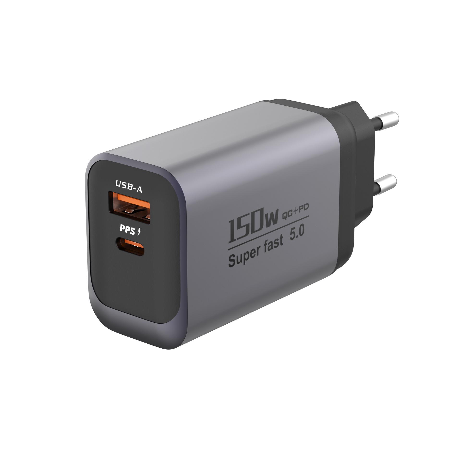 

150 Вт Двопортовий USB-зарядний пристрій для подорожей з PD та QC3.0 - Надшвидка зарядка для дрібних приладів High-End Color Box