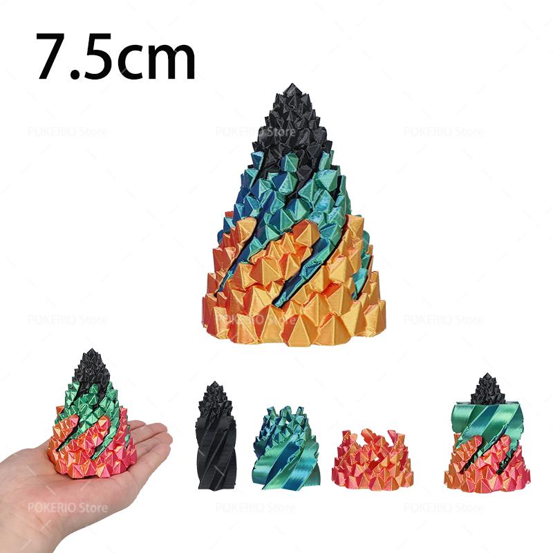 3D Printed Impossible Stone Passthrough Plaything Helix Spinning Pressure Reducing Plaything Pass Through Pyramid Vortex Thread Illusion Plaything