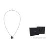 Hermes Pop H Series Pendant Lacquered Metal Necklace Women Necklace Silver Black H147991FP03