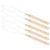 10Pcs Anti-Slip Handle Pulling Hook Tool Beech Wood Handle Micro Ring Threader  For Hair Extensions