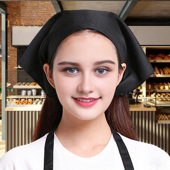 Triangle Head Scarf Women Hair Bandana Waiter Work Headscarf for Kitchen Restaurant Female Chef Cap for Bakers Baristas Cleaners
