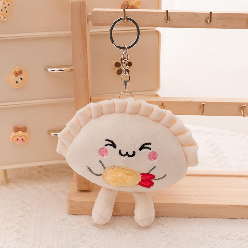 11cm Mini Rice Bao Steamed Stuffed Bun Plush Dumplings Keychain Cute Bag Pendant Decoration
