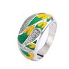 Pastoral Enamel Zircon Ring Women'S Green Mori Elegant Women'S Ring Diamond Ring