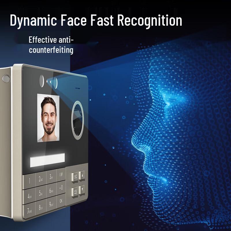 Deli 3760C Visible Light Face & Fingerprint WiFi Time Attendance Machine CN plug (adapter included)