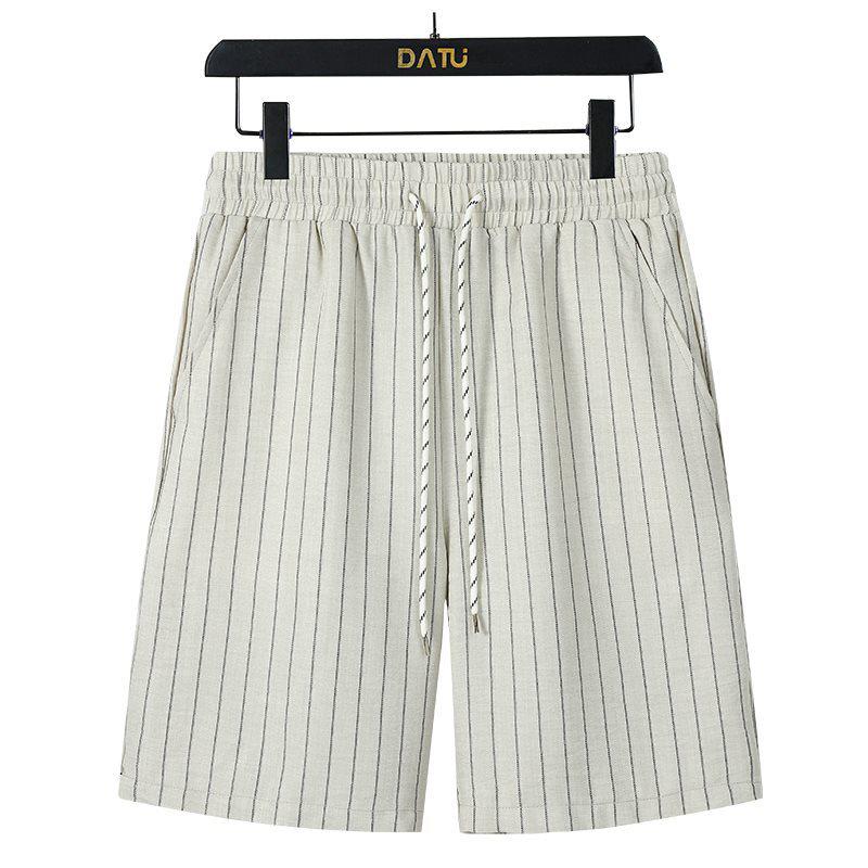 2026 Men s Striped Casual Fashion: Light Luxury & Trendy Summer Collection 4XL бежевый