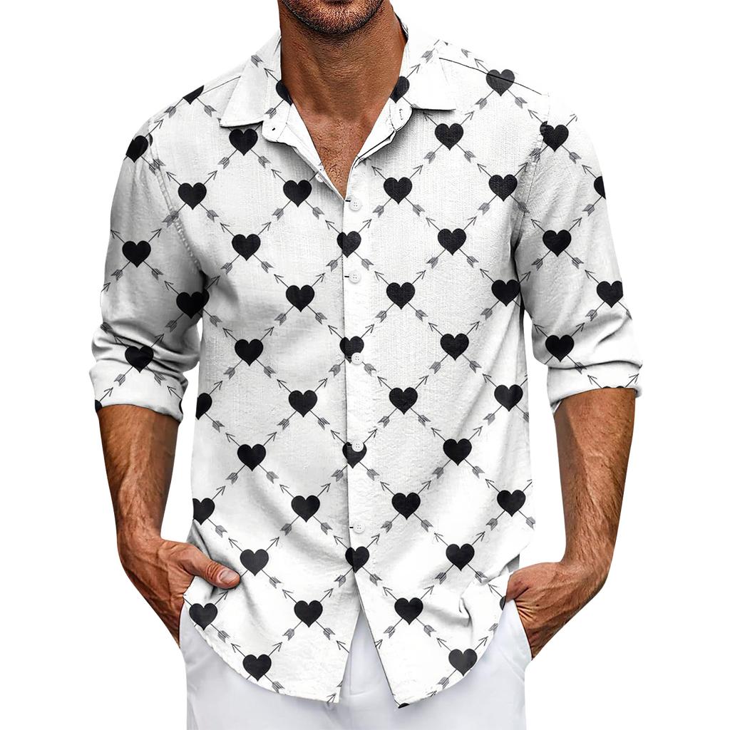Men's Casual Button-Down Long-Sleeve Shirt