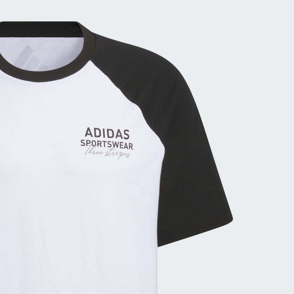 Adidas Loose Fit Crew Neck Pullover Raglan Short Sleeve T-Shirt Unisex Tops White Black JZ0099