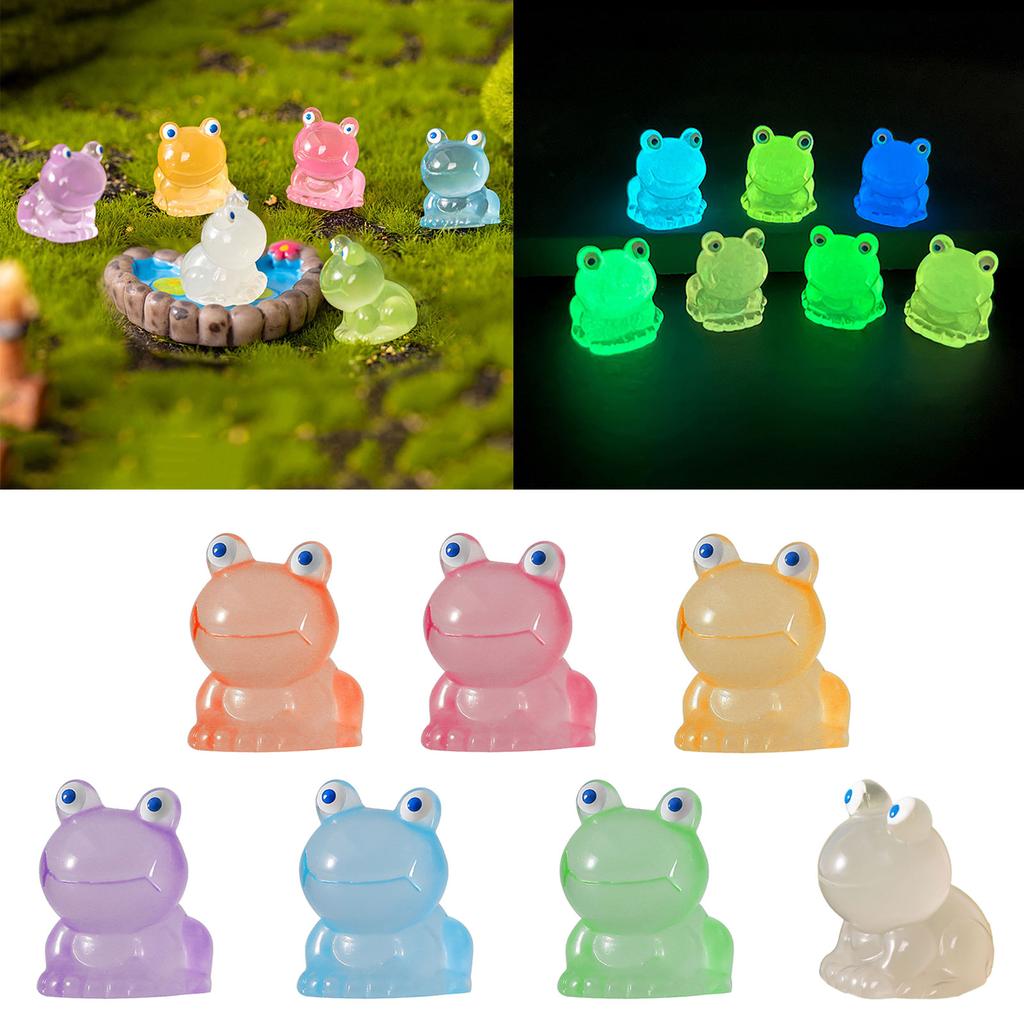 Set of 20 Glowing In the Dark Resin Miniature Frogs Figurines Various Colors for DIY Crafts and Party Decorations
