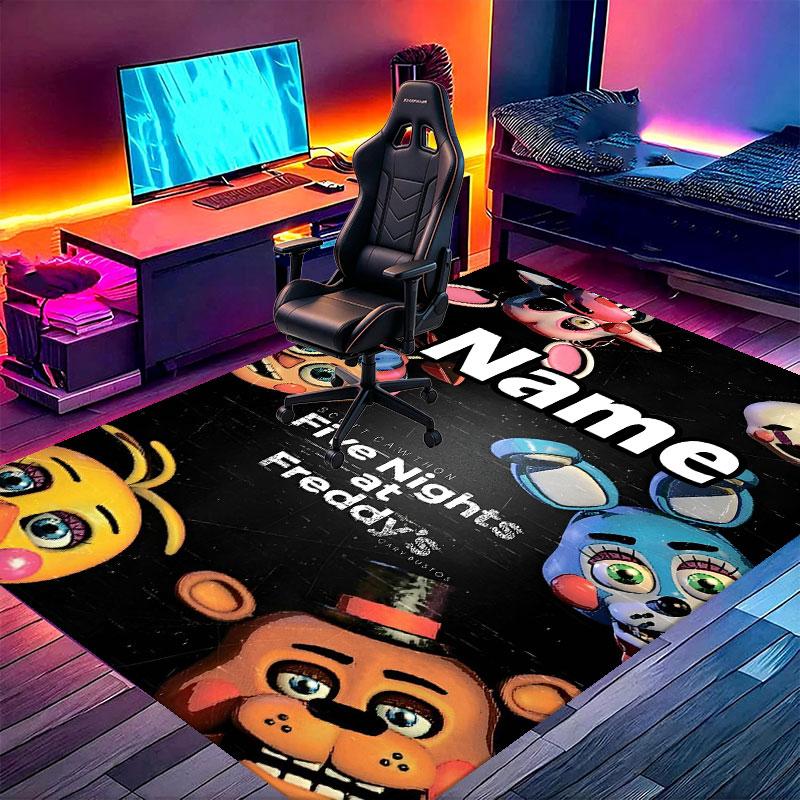 Custom Name Personalized Five Nights at Freddy's Print Carpet, Versatile Home Decor Rug, for Playroom, Apartment, Balcony, Entryway, Hallway Gift