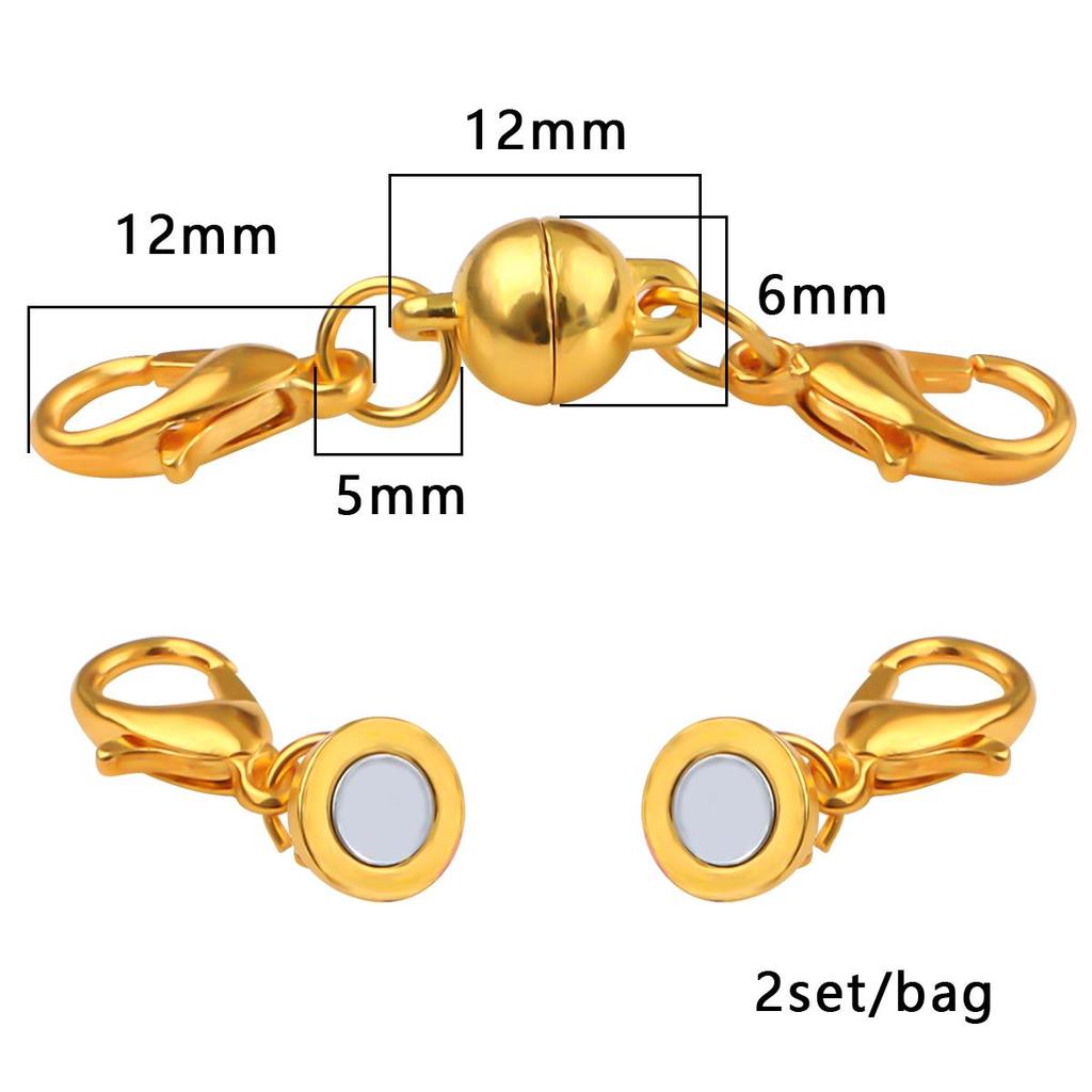 2/5 Stück Verschlüsse, Zubehör, magnetischer Hummer für Halskette, Armband, Hummerkugelhaken