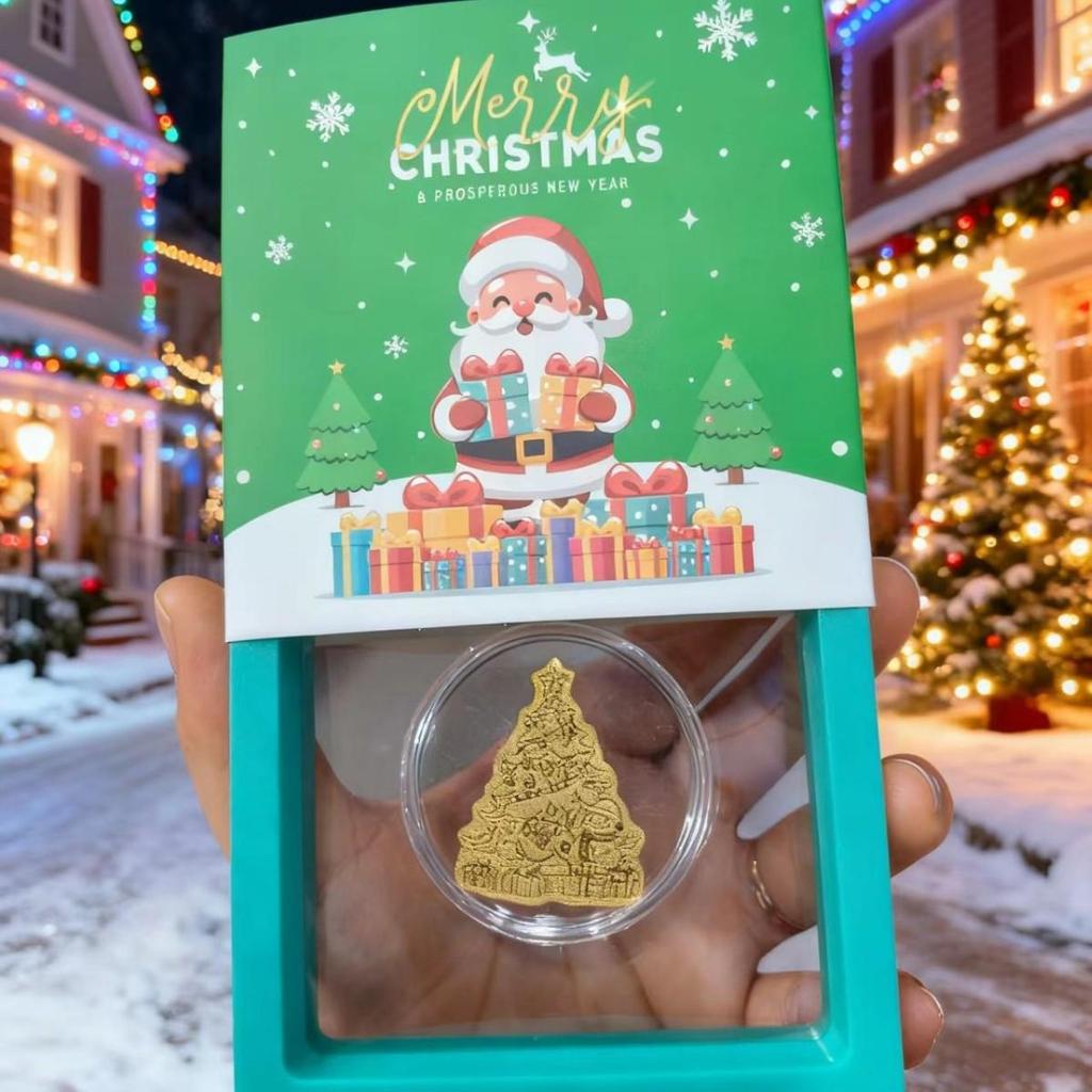 999 Fine Gold Santa Claus Sticker: Prosperity & Joy Mobile Phone Gift