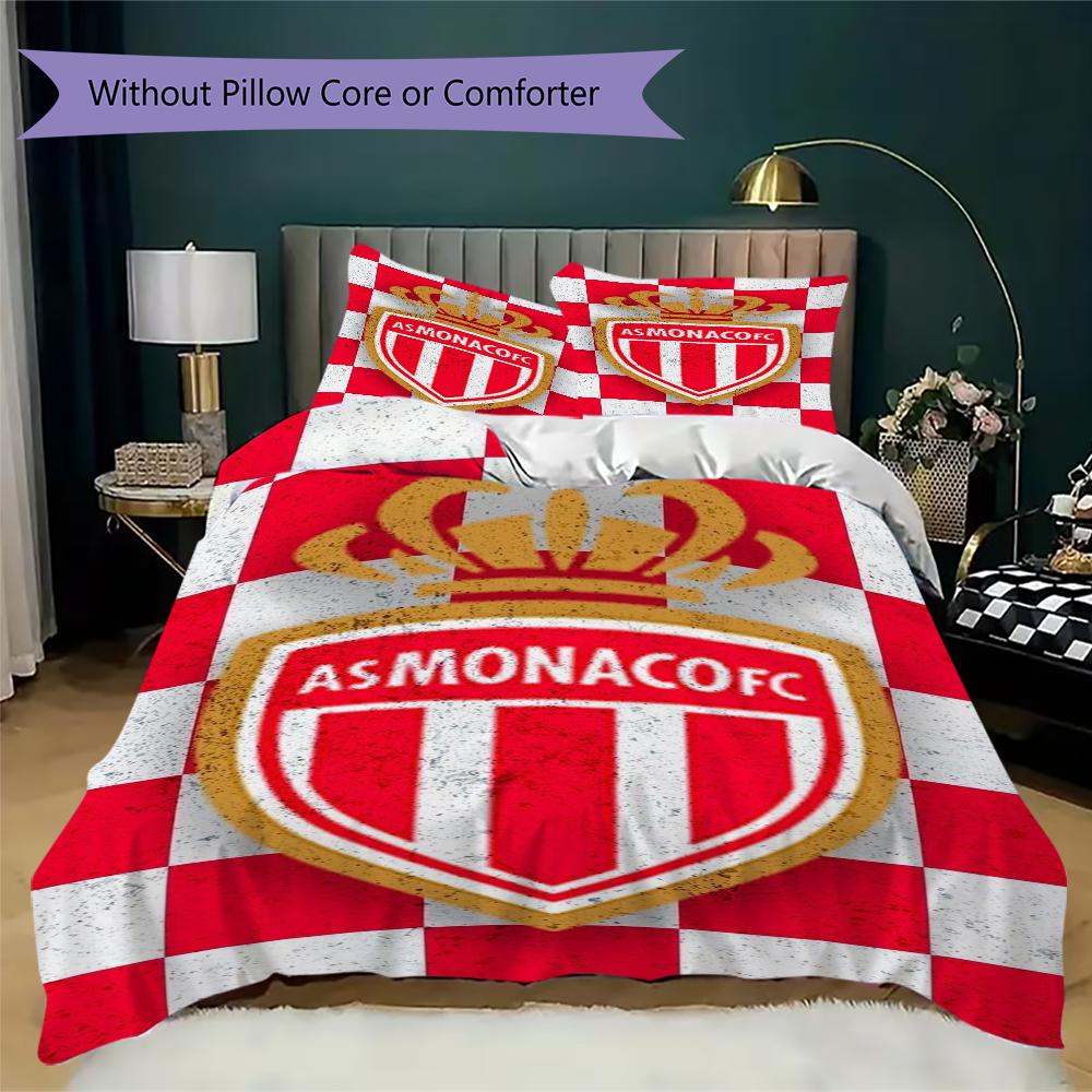 AS Monaco F Pattern Bedding,Quilt Set Quilt Cover Pillowcase Home Birthday Gift(1 * Duvet Cover + 2 * Pillowcase, Without Core)_lx