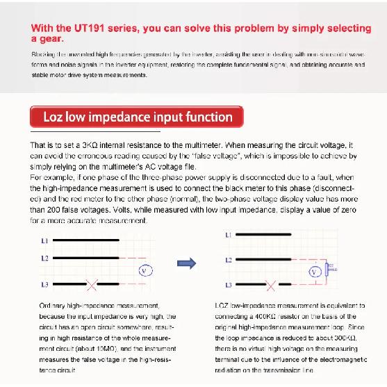 UNI-T UT191E UT191T Professional Digital Multimeter UNIT True RMS ACV AC DC Voltage Current Meter Capacitor Resistor Tester