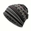 Contrasting Colors Turban Hats Plaid Print Casual Hedging Cap Gifts Pullover Hat  Autumn and Winter