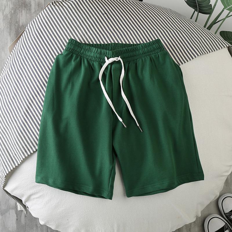 Trendy Men's Solid Color Three-Quarter Sports Beach Shorts
