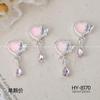 Silver Star Moon & Pink Heart Tassel Nail Rhinestone Ornaments