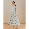 INMAN French V-Neck Polka Dot A-Line Sleeveless Dress