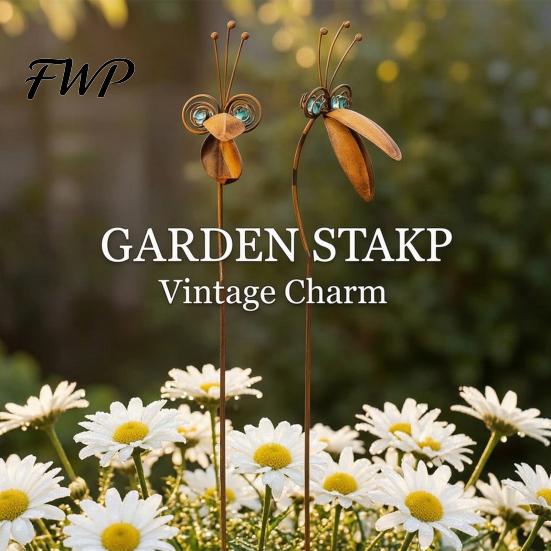 Outdoor Plant Display Stand Big Mouth Bird Garden Stake, Rusty Metal Decorative Potted Yard Art for Patio, Lawn, Courtyard, Decor Weather-resistant