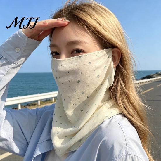 Full Coverage Neck Gaiter Women Face Sun Protection Mask, Cotton Dot Print UV Summer Shield Mask Cover, Foldable Scarf for Driving Cycling Camping