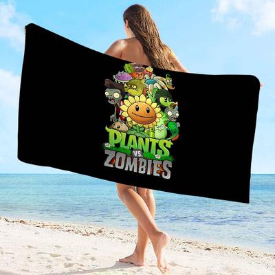 Classic Game P-Plants Vs Z-Zombies Microfiber Beach Towel Absorbent Quick Dry Soft Yoga Swimming Resort Mountain Climbing Towel