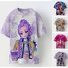 Camiseta Fashion Infantil Estampa Fofa de Desenho Kpop Caçadores de Demônios Camisetas de Manga Curta Largas Tops Casuais de Verão Roupas para Menina