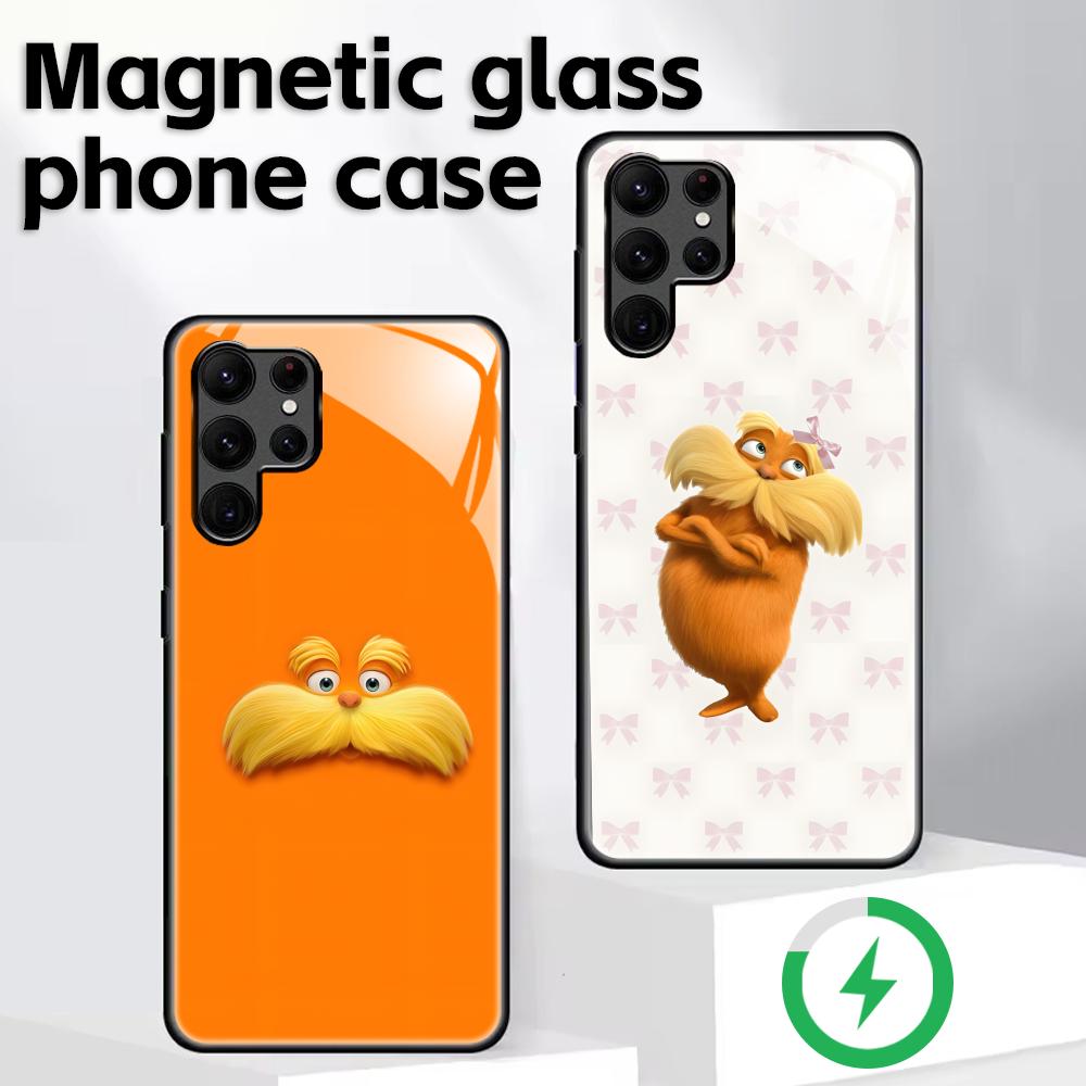 Cartoon T-The L-Lorax Handyhülle für Samsung S26 S25 S24 S23 S22 S21 Plus Ultra Note20 Glas Magnetische Hülle