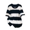 Plus Size Women's Summer Ice Silk Slimming Knit Top - Short Sleeve T-shirt